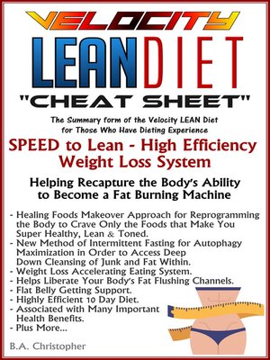 cover image of The Velocity LEAN Diet--Cheat Sheet Action Plan Edition